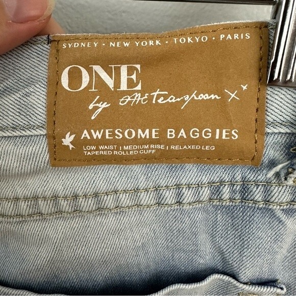 ONE By One Teaspoon Awesome Baggies Distressed Boyfriend Denim Jeans Size 26 - Picture 10 of 16